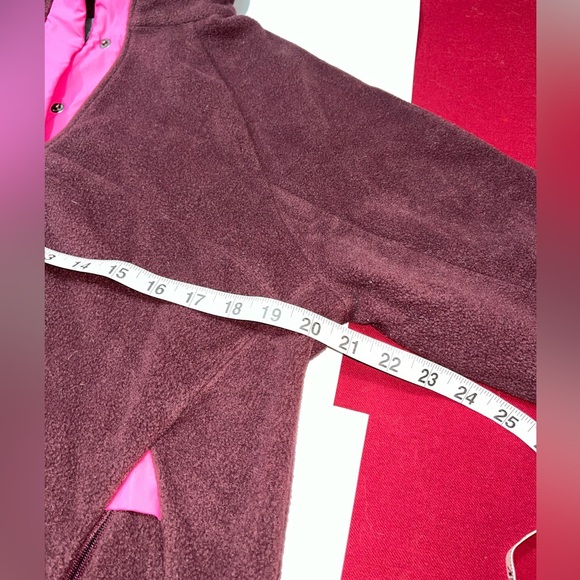 SWEATY BETTY Sweatshirt Altitude Thermal Half SNAP Plum Red Side Zippers Pockets - Picture 12 of 16